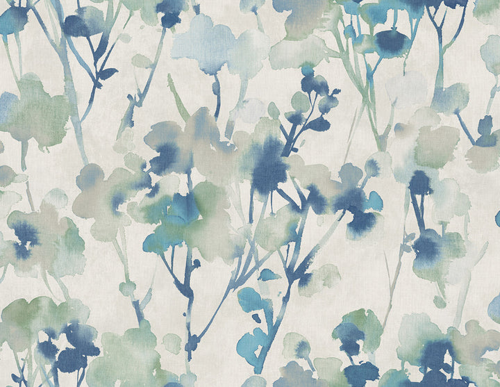 Faravel Prussian Blue, Greige, and Off-White by Seabrook Wallpaper Lugano United States 60.75 20.87" 27" - Fabric Carolina -