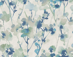 Faravel Prussian Blue, Greige, and Off-White by Seabrook Wallpaper