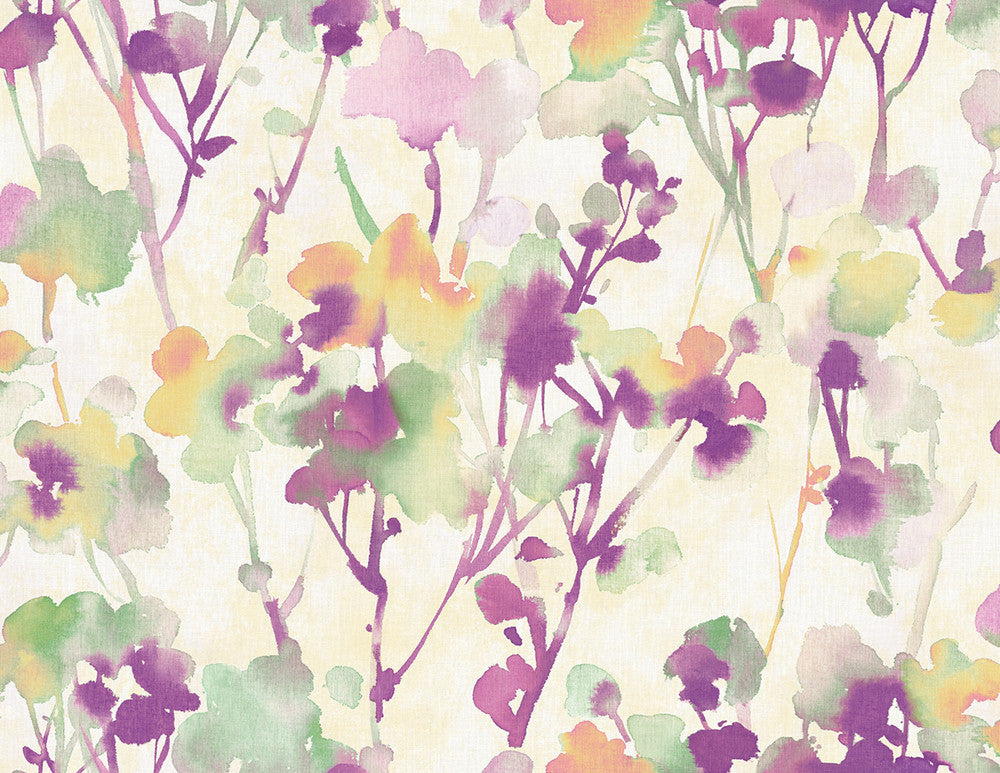 Faravel Purple, Mint, and Orange by Seabrook Wallpaper Lugano United States 60.75 20.87" 27" - Fabric Carolina -