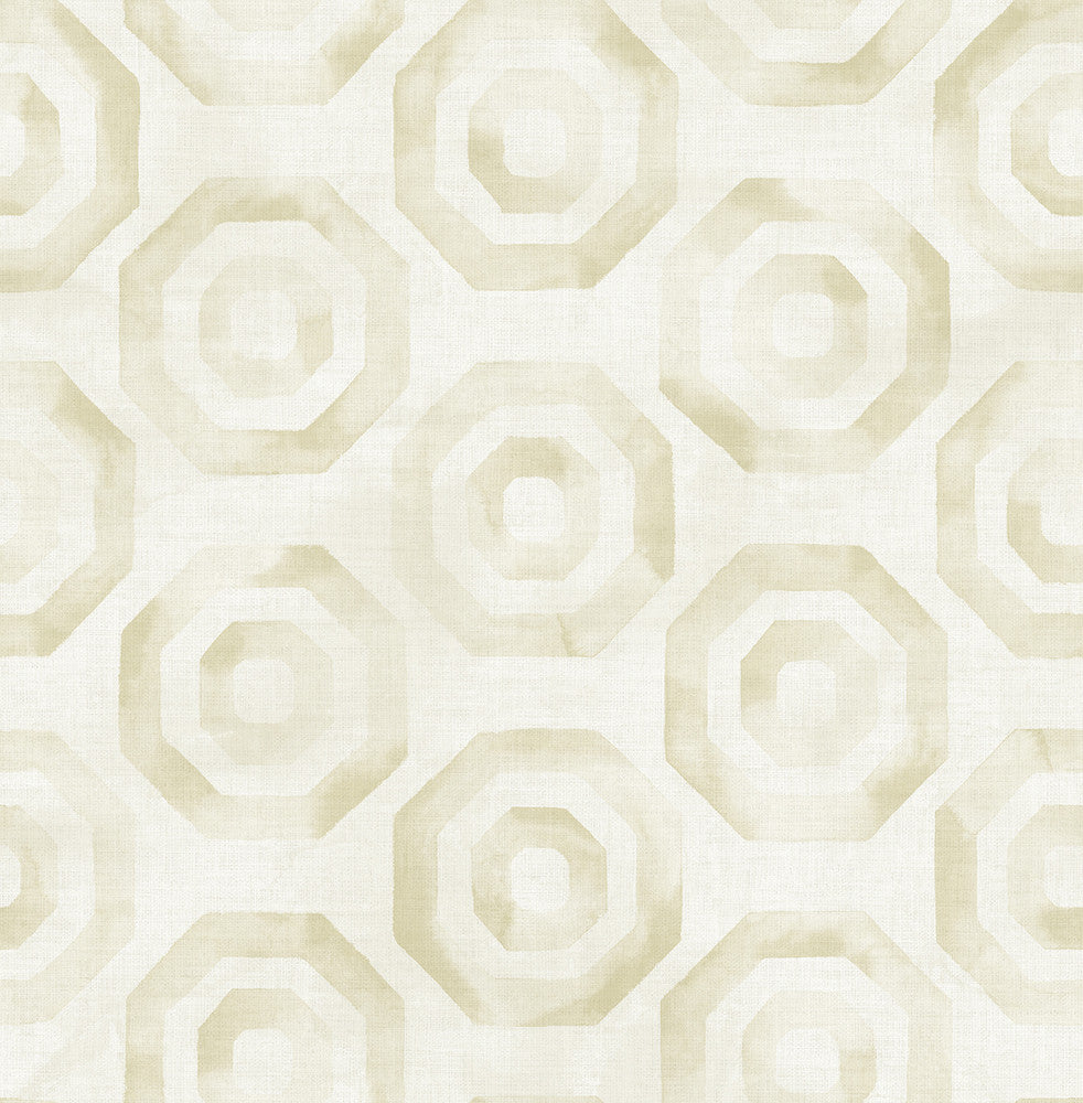 Faravel Geo Gold and Off-White by Seabrook Wallpaper Lugano United States 56.05 20.87" 20.5" - Fabric Carolina -
