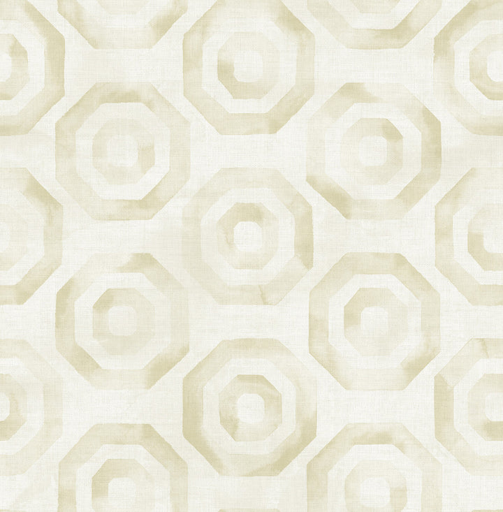 Faravel Geo Gold and Off-White by Seabrook Wallpaper Lugano United States 56.05 20.87" 20.5" - Fabric Carolina -