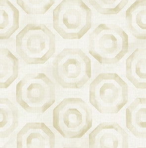 Faravel Geo Gold and Off-White by Seabrook Wallpaper