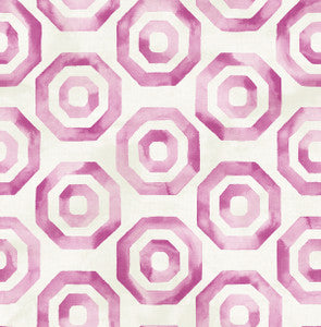 Faravel Geo Magenta and Off-White by Seabrook Wallpaper
