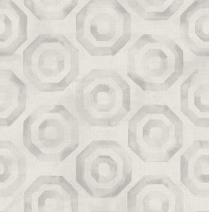Faravel Geo Light Gray and Off-White by Seabrook Wallpaper