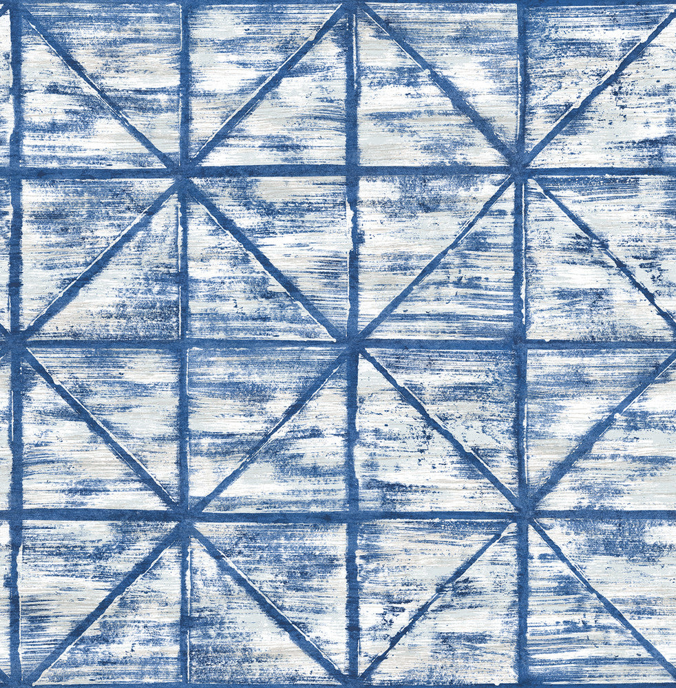 Ness Blue and White by Seabrook Wallpaper Lugano United States 56.05 20.87" 20.5" - Fabric Carolina -