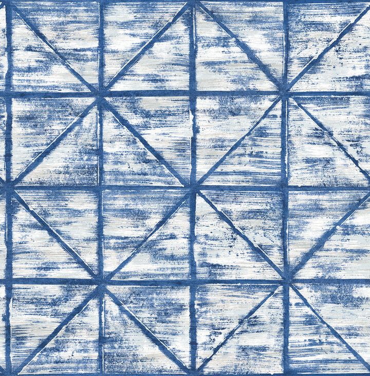 Ness Blue and White by Seabrook Wallpaper Lugano United States 56.05 20.87" 20.5" - Fabric Carolina -