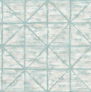 Ness Teal and White by Seabrook Wallpaper