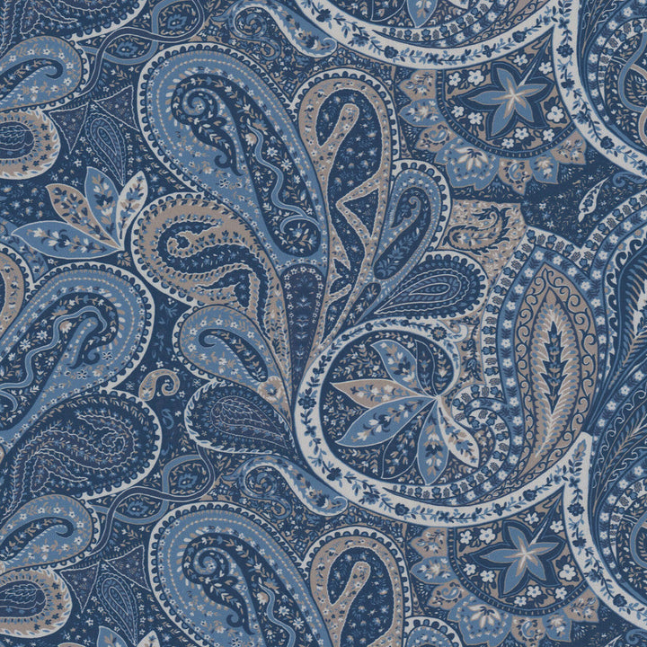 Liason 1 Wedgewood by Stout Designer Fabric RAINBOW LIBRARY CADET/INDIGO 100%COT INDIA Horizontal: 27.000 and Vertical: 13.500 54 in - Swanky Fabrics -