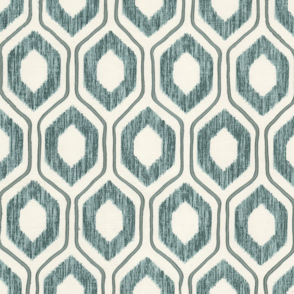 Link 1 Turquoise by Stout Fabric Stout Fabric Link 1 TurquoiseFabric Rainbow Library Vapor/Mineral 85%Cot 15%Svi India </p><p>Repeat: H: 4.5, V: 32.625 54 in - Fabric Carolina -