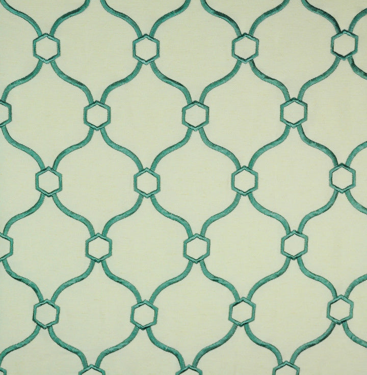 Love Knots # 810 Spa by Maxwell Fabric 32% VISCOSE 30% POLYESTER
26% LINEN 12% RAYON CHINA </p><p>Repeat: Horizontal: H-3.75 and Vertical: V-5 57"EMB.53" - Fabric Carolina -