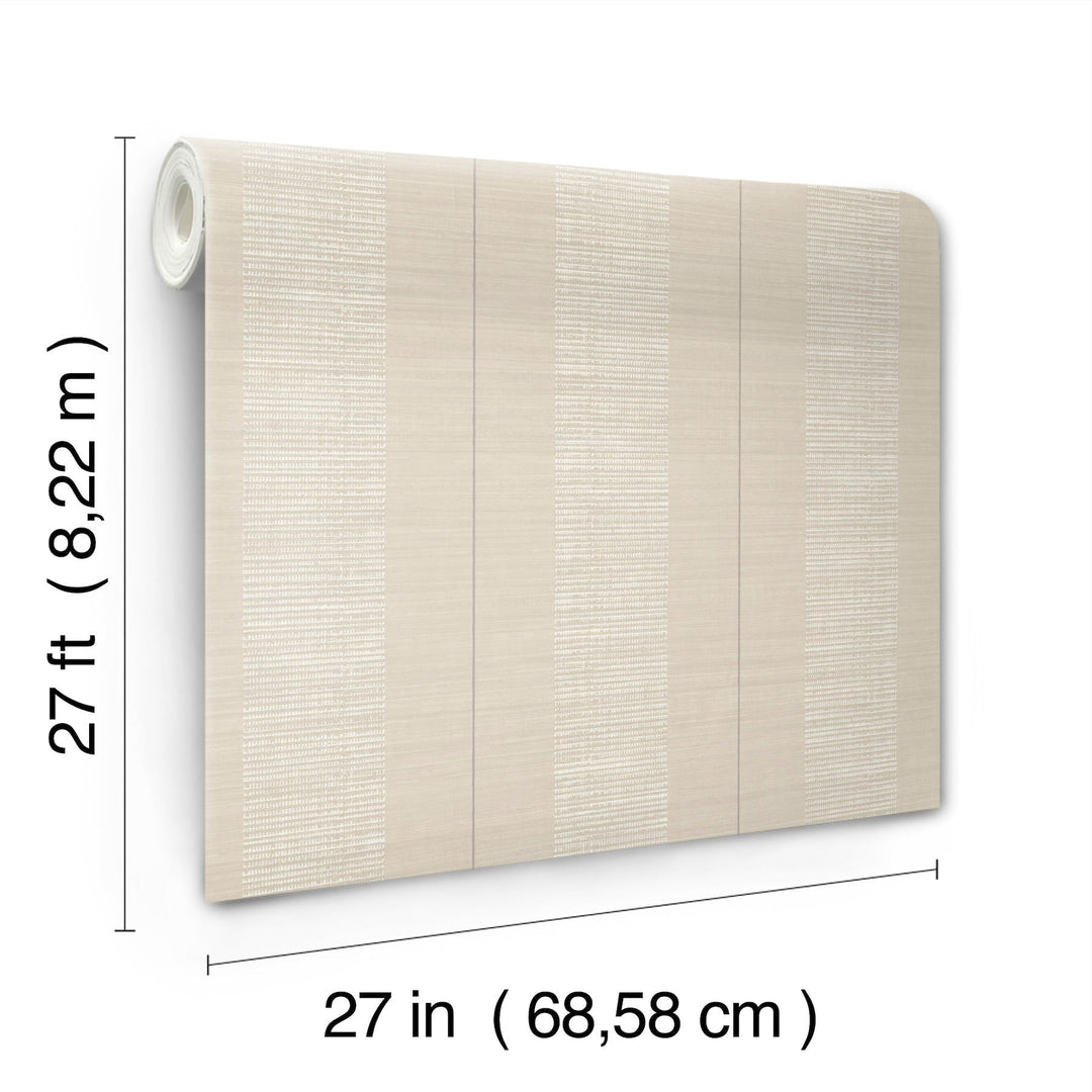 Colbert Stripe Taupe Textured Wallpaper by Antonina Vella Designer