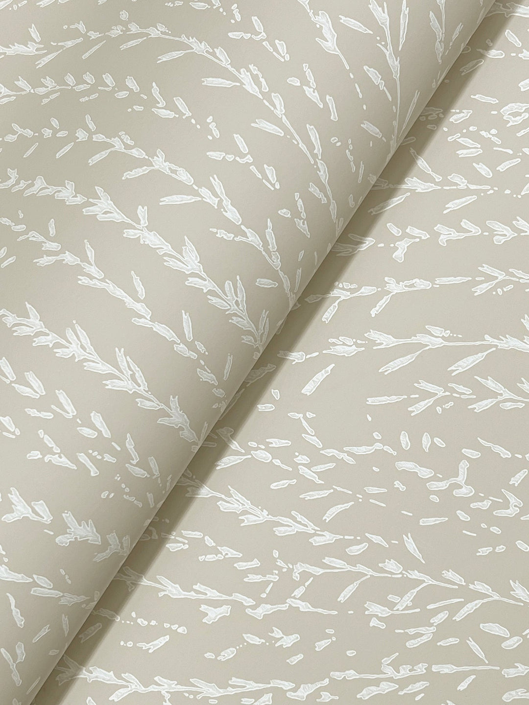 Willow Song Taupe Botanical Wallpaper by Antonina Vella Designer