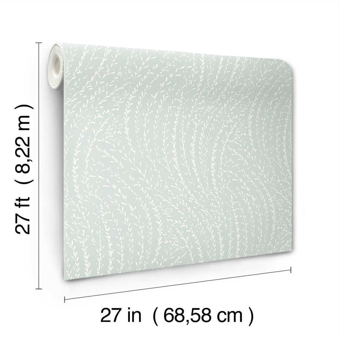 Willow Song Light Blue Botanical Wallpaper by Antonina Vella Designer