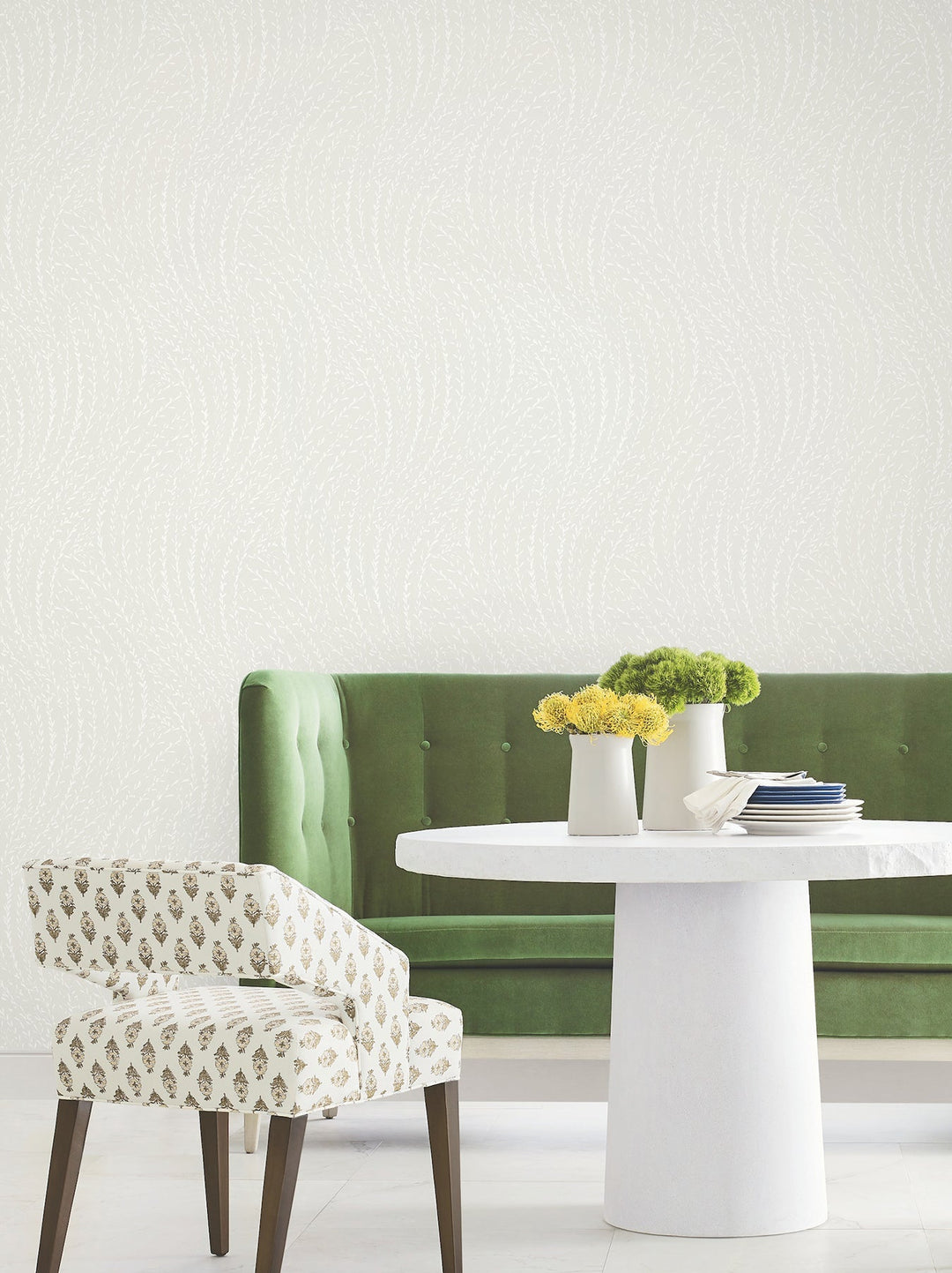 Willow Song Dove Botanical Wallpaper by Antonina Vella Designer