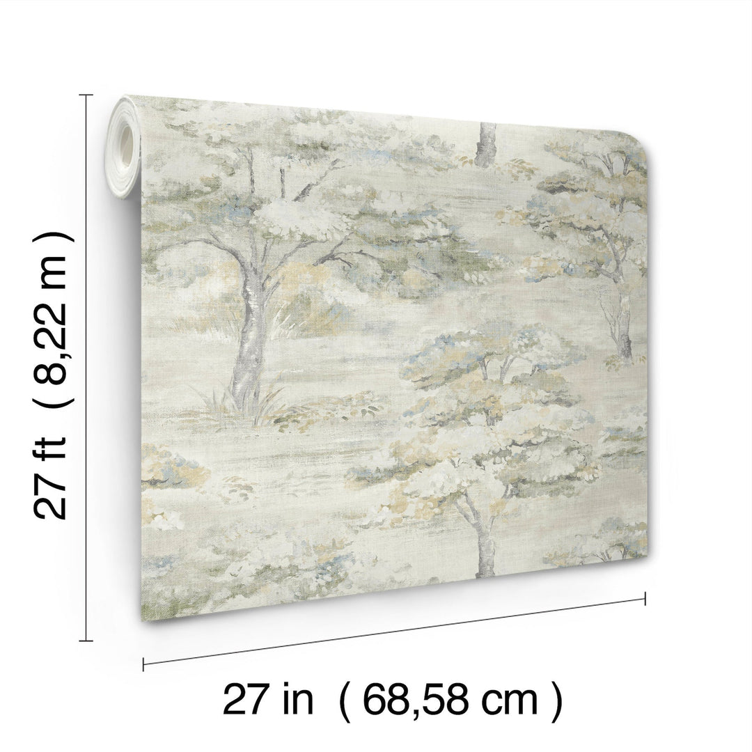 Moreno Slate Woodland Wallpaper by Antonina Vella Designer