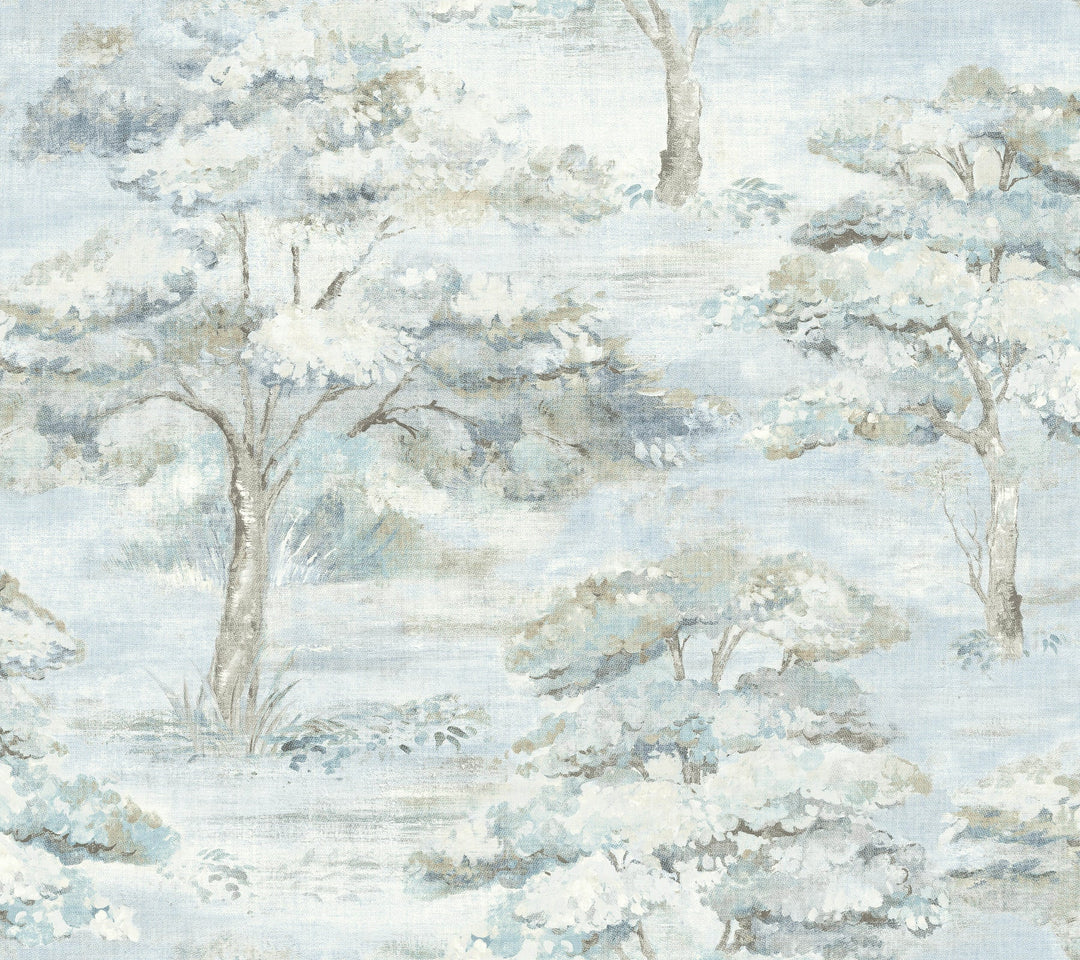 Moreno Blue Woodland Wallpaper by Antonina Vella Designer