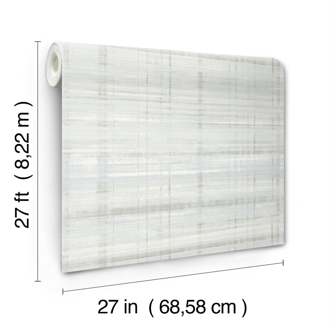 Vanishing Point Seafoam Striated Wallpaper by Antonina Vella Designer