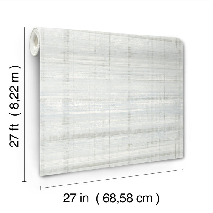 Vanishing Point Seafoam Striated Wallpaper by Antonina Vella Designer