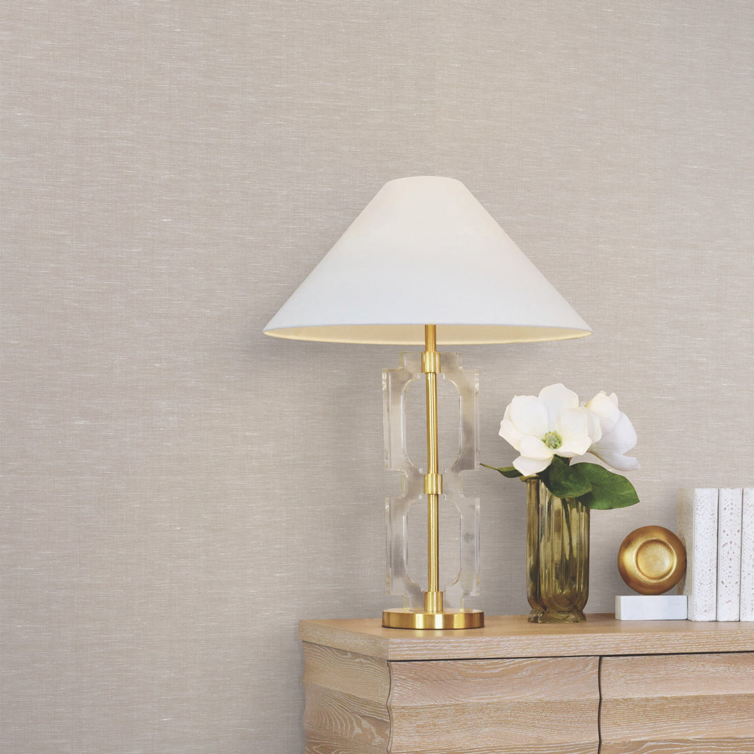 Hempfield Weave Beige Loomed Wallpaper by Antonina Vella Designer