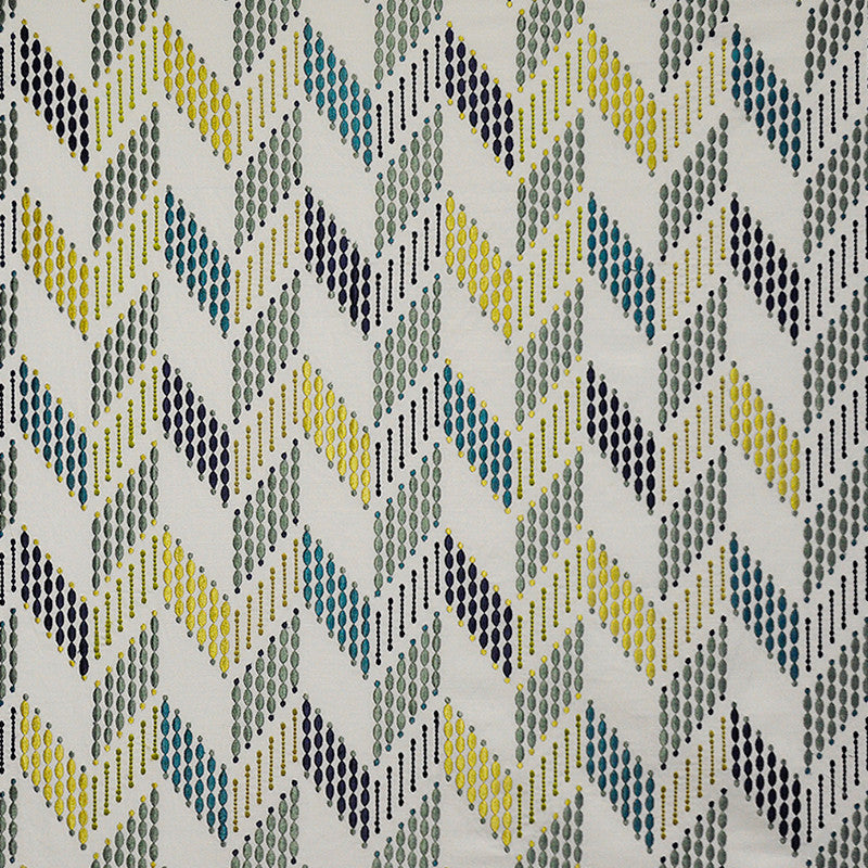 Lariat # 627 Peacock by Maxwell Designer Fabric Telafina Season Xi 55% LINEN/45% COTTON NONE INDIA V-15"H-12.8" 54.3" - Swanky Fabrics -