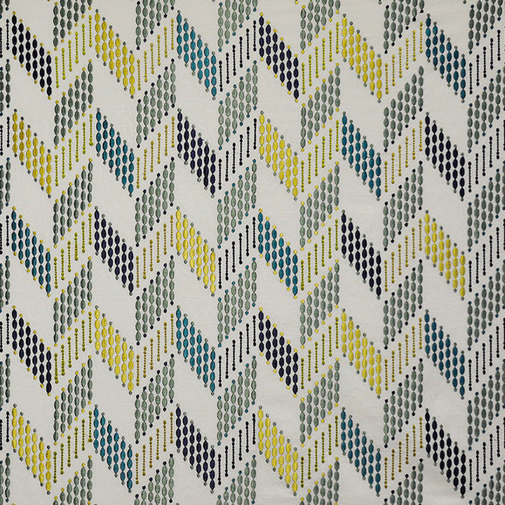 Lariat # 627 Peacock by Maxwell Designer Fabric Telafina Season Xi 55% LINEN/45% COTTON NONE INDIA V-15"H-12.8" 54.3" - Swanky Fabrics -
