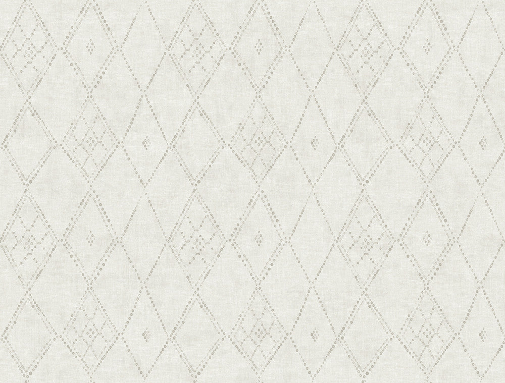 Souk Diamonds Smoke Wallpaper by Lemieux et Cie Lemieux et Cie Signature Covers about 60.8 square feet 27-in by 27-ft long roll Unpasted 20.5 - Fabric Carolina -