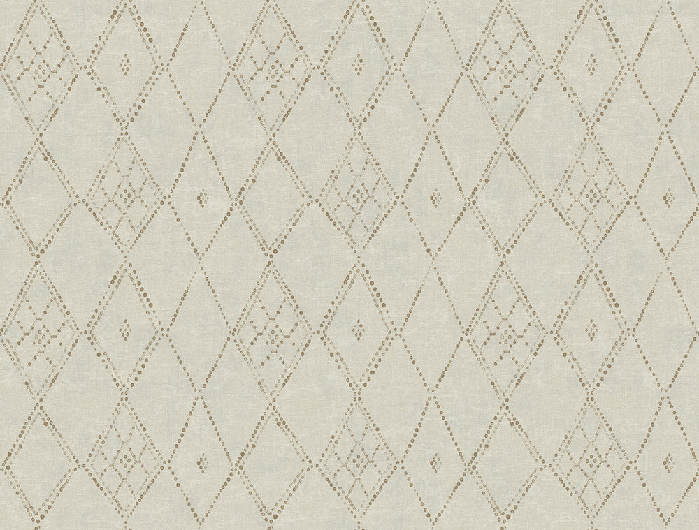 Souk Diamonds Gold Wallpaper by Lemieux et Cie Lemieux et Cie Signature Covers about 60.8 square feet 27-in by 27-ft long roll Unpasted 20.5 - Fabric Carolina -