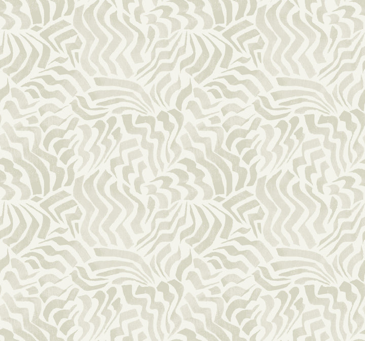 Zora Wave Light Grey Wallpaper by Lemieux et Cie Lemieux et Cie Signature Covers about 60.8 square feet 27-in by 27-ft long roll Unpasted 25.25 - Fabric Carolina -