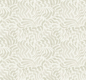 Zora Wave Light Grey Wallpaper by Lemieux et Cie