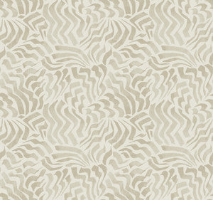 Zora Wave Taupe Wallpaper by Lemieux et Cie