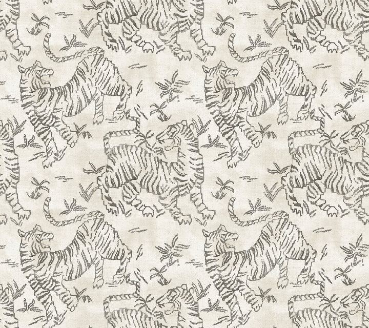 Orly Tigers White by Lemieux et Cie Wallpaper