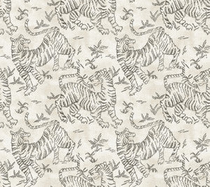 Orly Tigers White Wallpaper by Lemieux et Cie