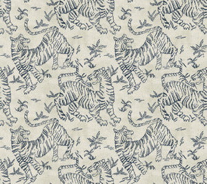 Orly Tigers Indigo Wallpaper by Lemieux et Cie