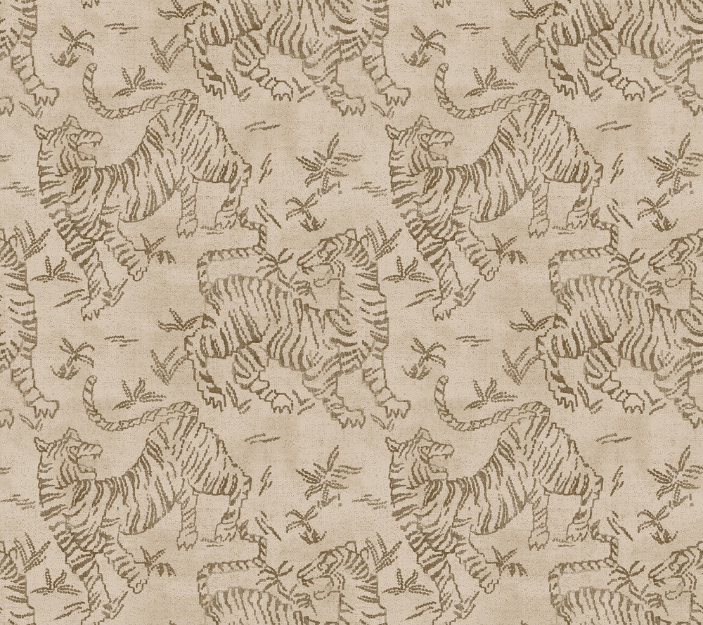 Orly Tigers Blush Wallpaper by Lemieux et Cie Lemieux et Cie Signature Covers about 60.8 square feet 27-in by 27-ft long roll Unpasted 24 - Fabric Carolina -