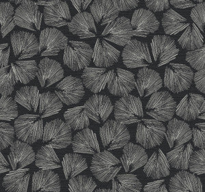Elora Leaf Black Wallpaper by Lemieux et Cie