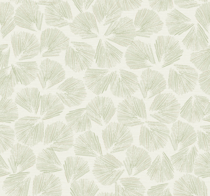 Elora Leaf Green Wallpaper by Lemieux et Cie Lemieux et Cie Signature Covers about 60.8 square feet 27-in by 27-ft long roll Unpasted 25.25 - Fabric Carolina -