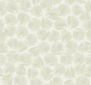 Elora Leaf Green Wallpaper by Lemieux et Cie