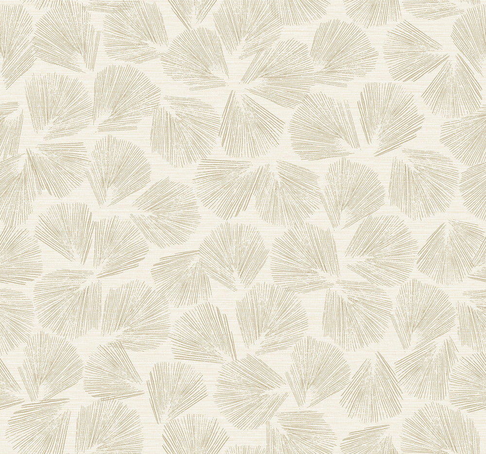 Elora Leaf Gold Wallpaper by Lemieux et Cie Lemieux et Cie Signature Covers about 60.8 square feet 27-in by 27-ft long roll Unpasted 25.25 - Fabric Carolina -