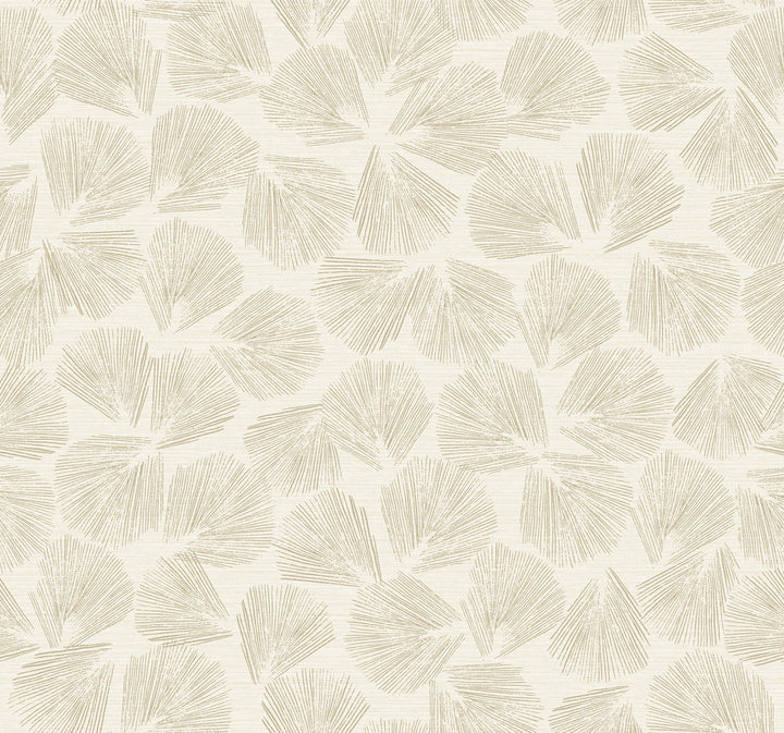 Elora Leaf Gold Wallpaper by Lemieux et Cie Lemieux et Cie Signature Covers about 60.8 square feet 27-in by 27-ft long roll Unpasted 25.25 - Fabric Carolina -