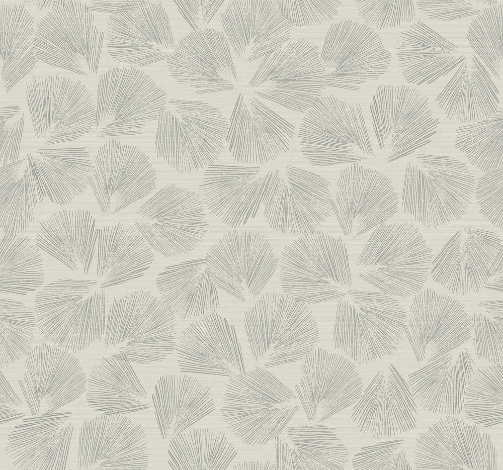 Elora Leaf Grey Wallpaper by Lemieux et Cie Lemieux et Cie Signature Covers about 60.8 square feet 27-in by 27-ft long roll Unpasted 25.25 - Fabric Carolina -