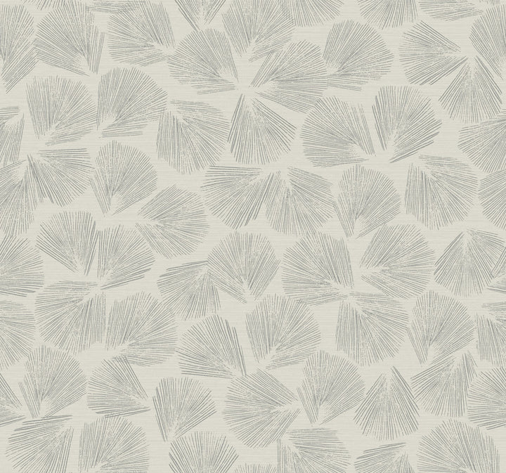 Elora Leaf Grey Wallpaper by Lemieux et Cie Lemieux et Cie Signature Covers about 60.8 square feet 27-in by 27-ft long roll Unpasted 25.25 - Fabric Carolina -