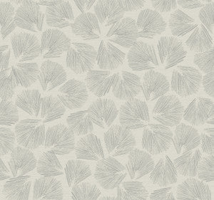 Elora Leaf Grey Wallpaper by Lemieux et Cie