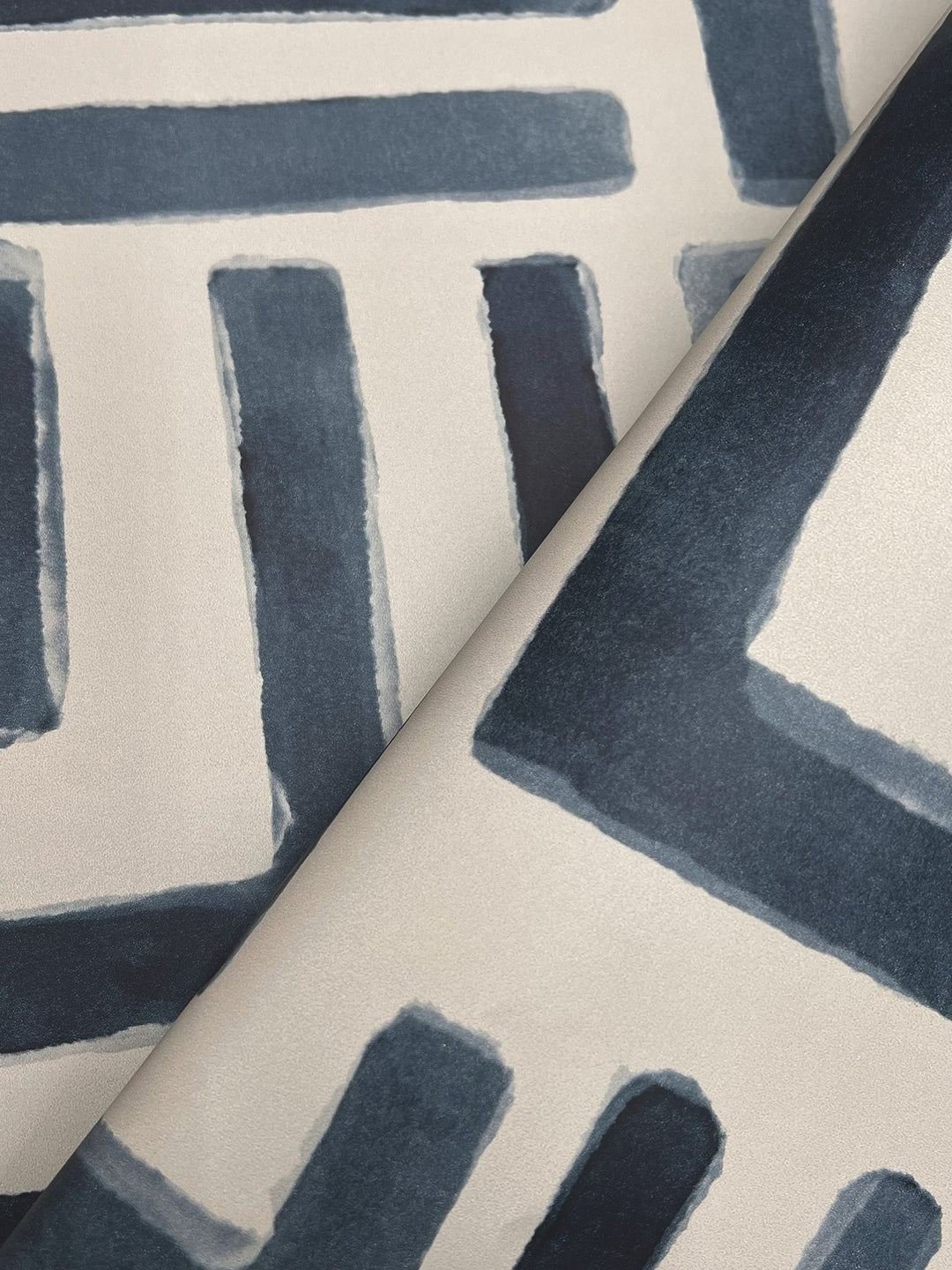 Painterly Labyrinth Navy by Lemieux et Cie Wallpaper