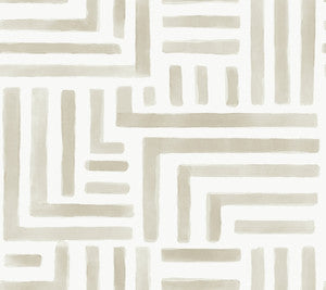 Painterly Labyrinth Light Neutral Wallpaper by Lemieux et Cie
