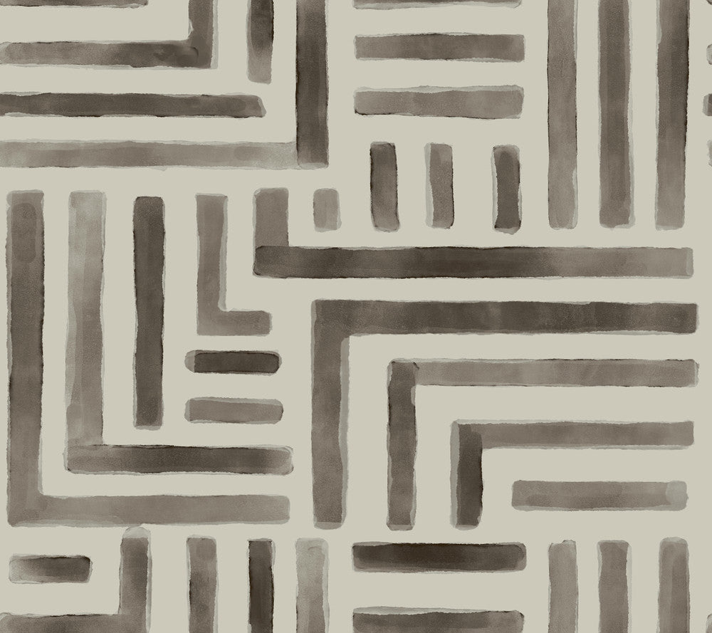 Painterly Labyrinth Warm Neutral Wallpaper by Lemieux et Cie Lemieux et Cie Signature Covers about 60.8 square feet 27-in by 27-ft long roll Unpasted 24 - Fabric Carolina -