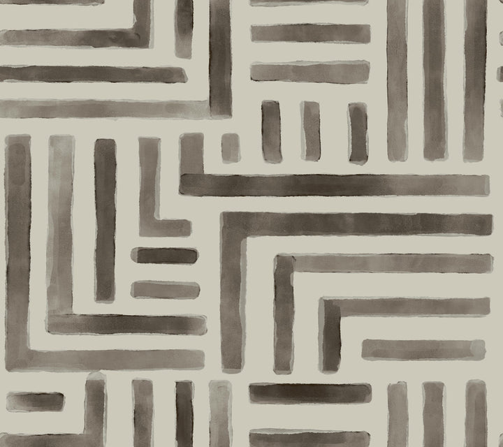 Painterly Labyrinth Warm Neutral Wallpaper by Lemieux et Cie Lemieux et Cie Signature Covers about 60.8 square feet 27-in by 27-ft long roll Unpasted 24 - Fabric Carolina -