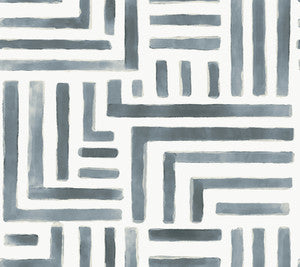 Painterly Labyrinth Aqua Wallpaper by Lemieux et Cie