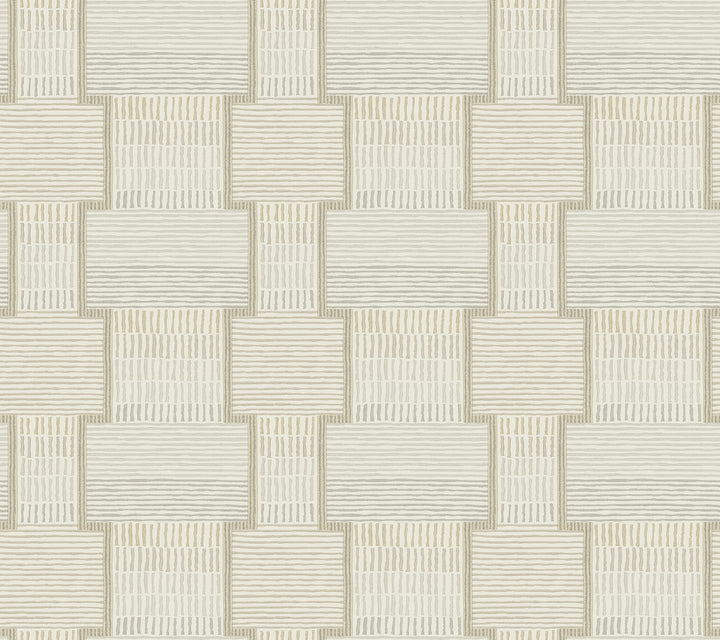 La Broderie Beige Wallpaper by Lemieux et Cie Lemieux et Cie Signature Covers about 60.8 square feet 27-in by 27-ft long roll Unpasted 24 - Fabric Carolina -
