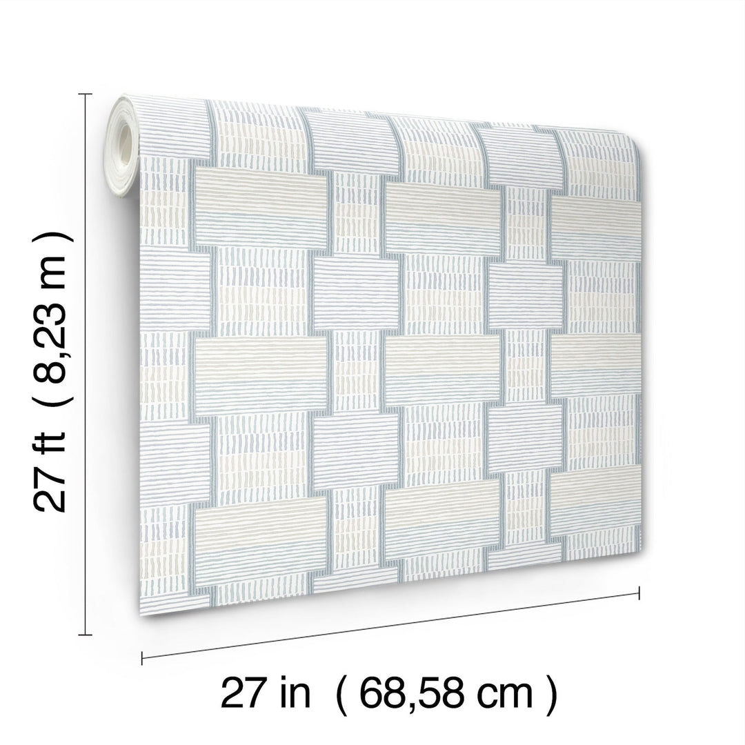 La Broderie Sky Blue by Lemieux et Cie Wallpaper