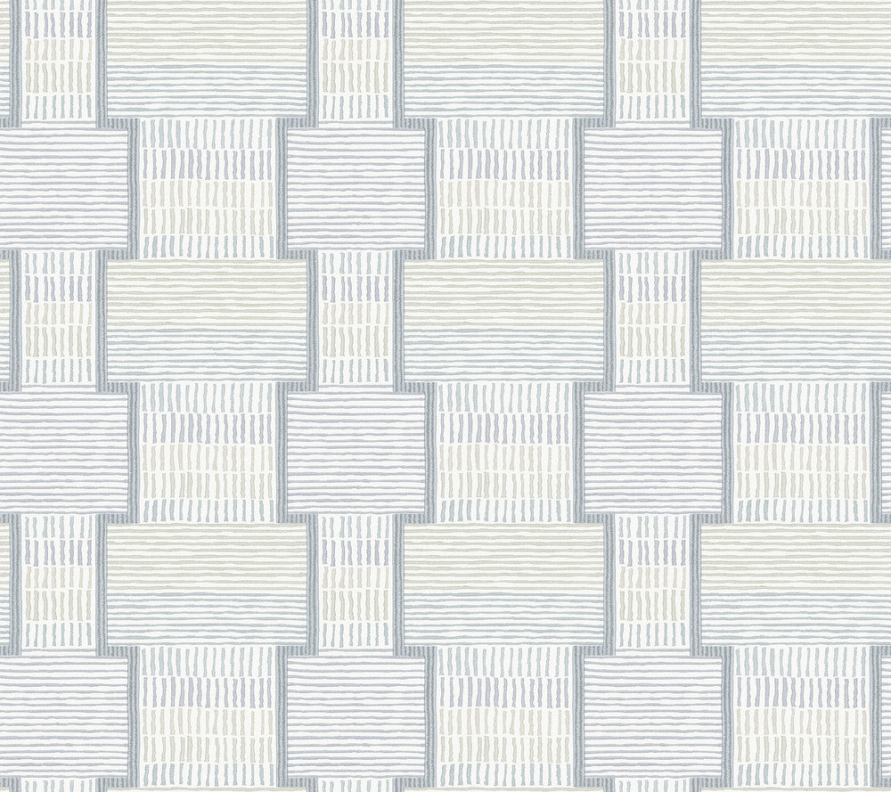 La Broderie Sky Blue Wallpaper by Lemieux et Cie Lemieux et Cie Signature Covers about 60.8 square feet 27-in by 27-ft long roll Unpasted 24 - Fabric Carolina -